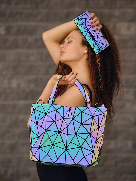 Geometric Wallet Women's Purse Bag Brand New Long Women Wallets Lattice Luminous  Wallet - AliExpress