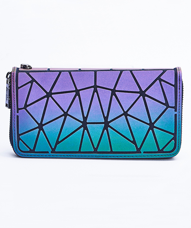 Women Holographic Wallet Geometric Luminous Wallets Lumikay Purse Long  Wallet Flash Cross Body Bag NO.3